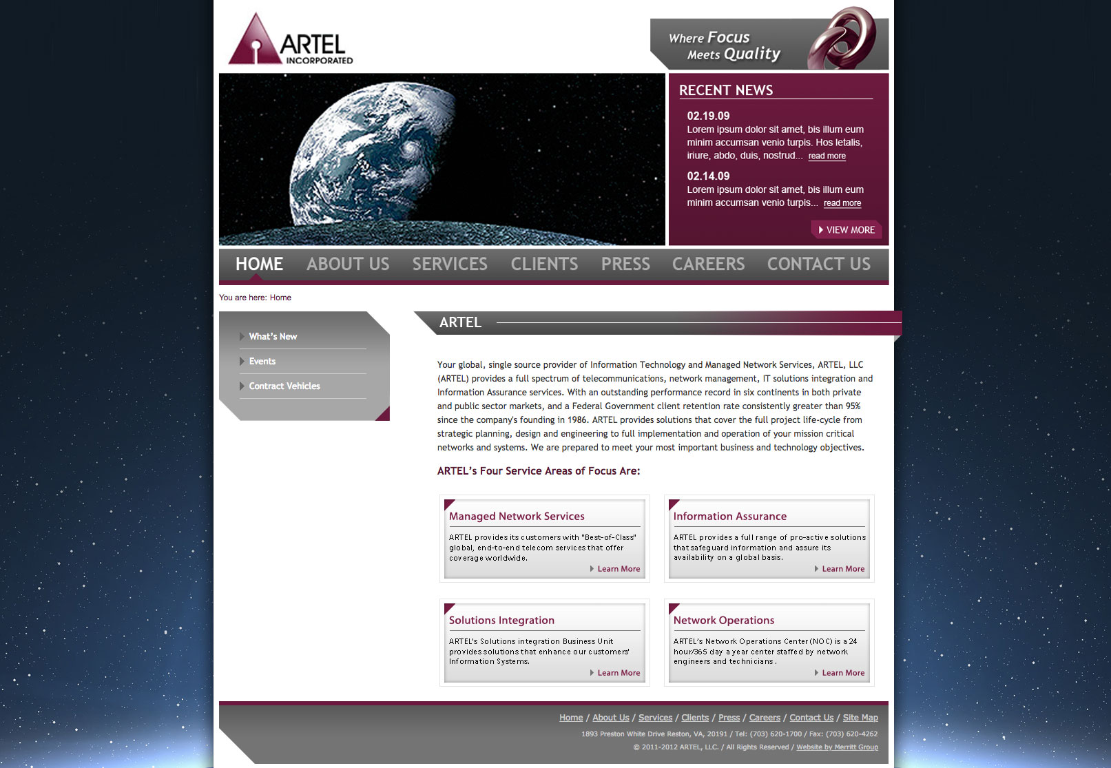 Artel Inc UI design screenshot